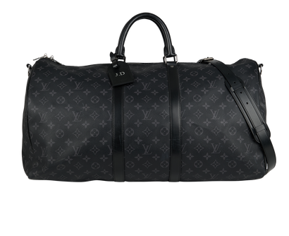 Keepall Bandouliere 55, &pound;950, Handbags, Black, Canvas, Front view